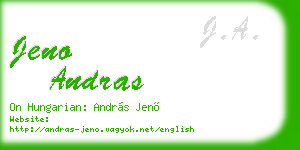 jeno andras business card