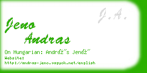 jeno andras business card